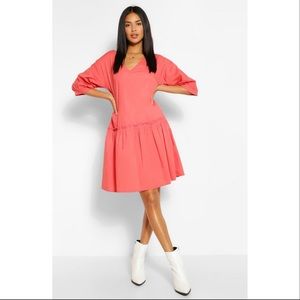 Ruffle Hem Smock Dress